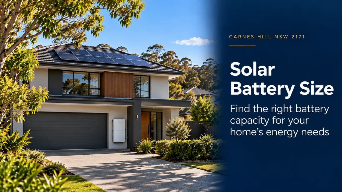 Solar Battery Size Carnes Hill: How Many kWh Do You Need?