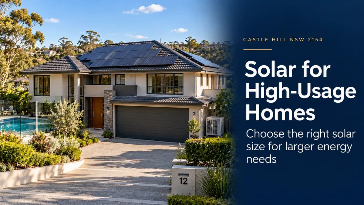 Solar System Size Castle Hill: Guide for High-Usage Homes