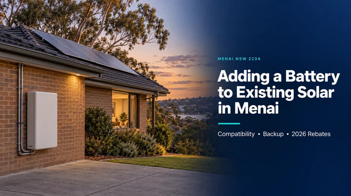 Add a Battery to Existing Solar in Menai
