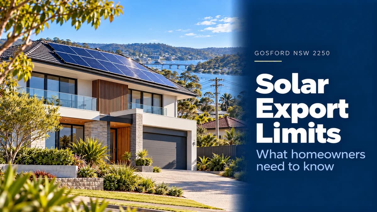 Solar Export Limits Gosford NSW: 2026 Guide