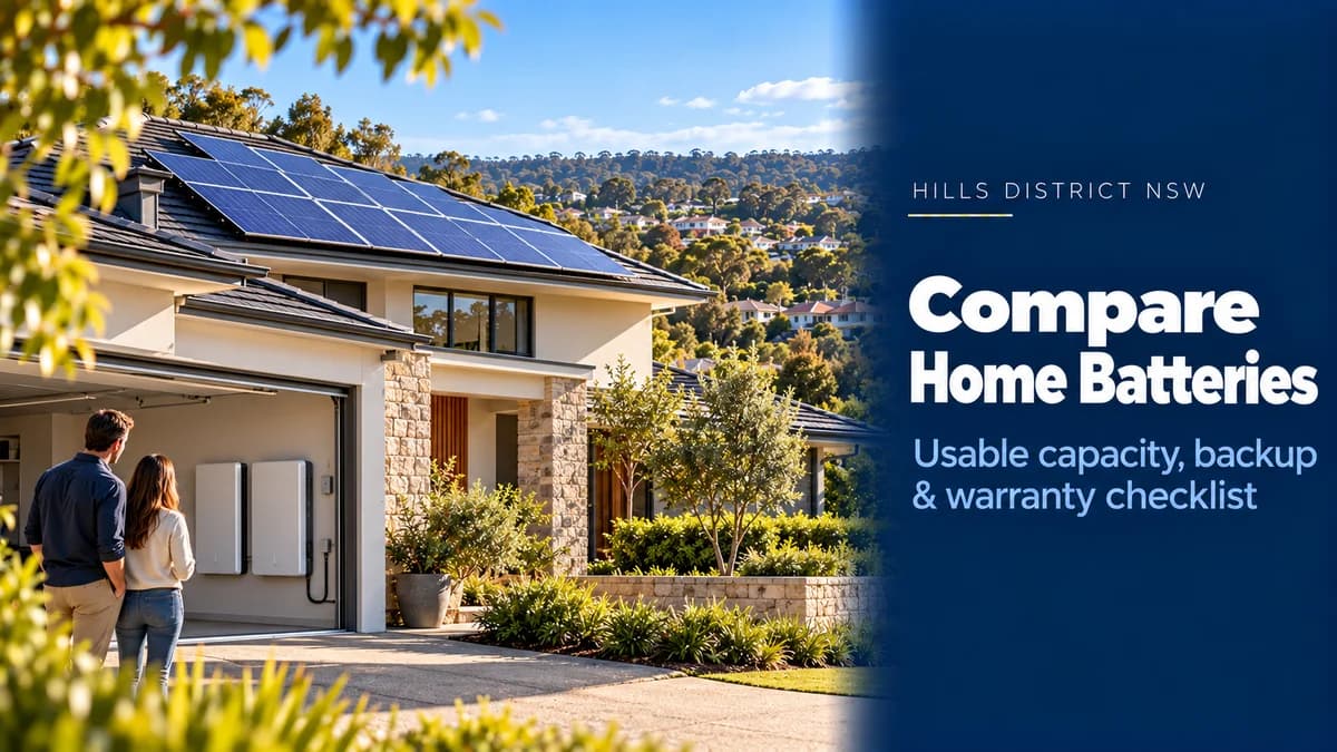 Compare Home Batteries Hills District NSW: 2026 Checklist