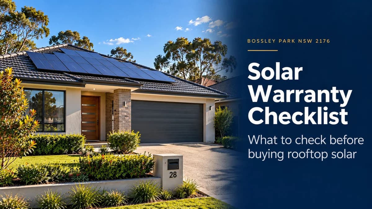 Solar Warranty Bossley Park: 2026 Checklist