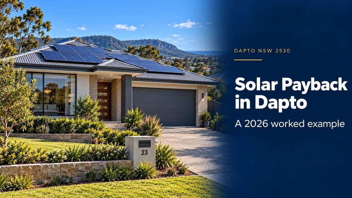 Solar Payback Dapto NSW: 2026 Worked Example