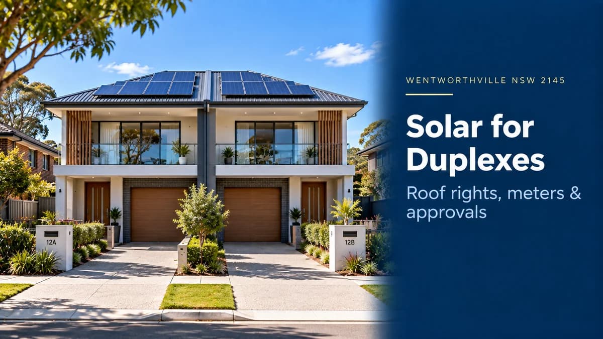 Solar for Duplexes Wentworthville: Roof, Meter & Approval Guide